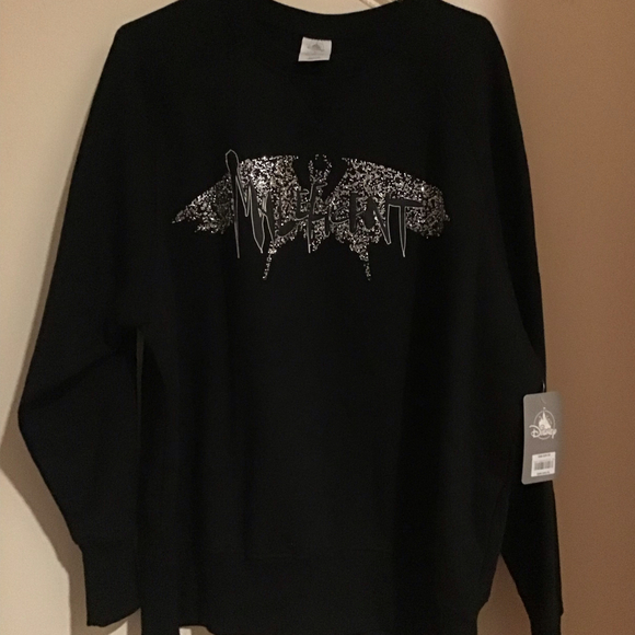 NWT Sparkly Disney Maleficent Black Sweatshirt XL - Picture 2 of 6